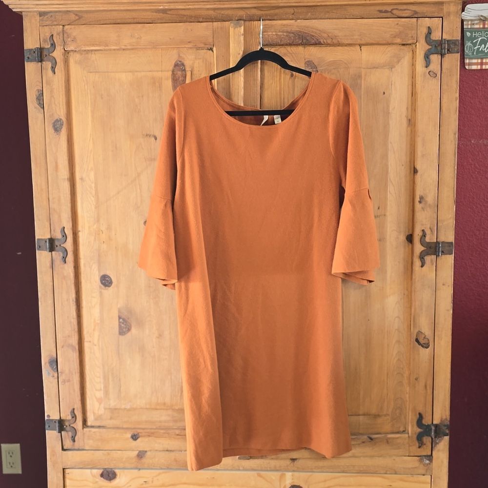 Anthropologie Moth Knit Sweater Dress | Bell Sleeves & Cottagecore Texture